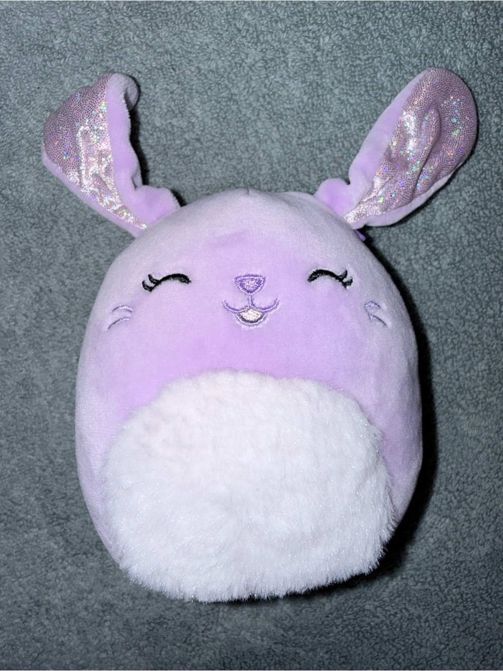 Squishmallow Bubbles the Purple Bunny 5" Easter Plush EUC